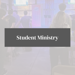 Rectangle with the words Student Ministry