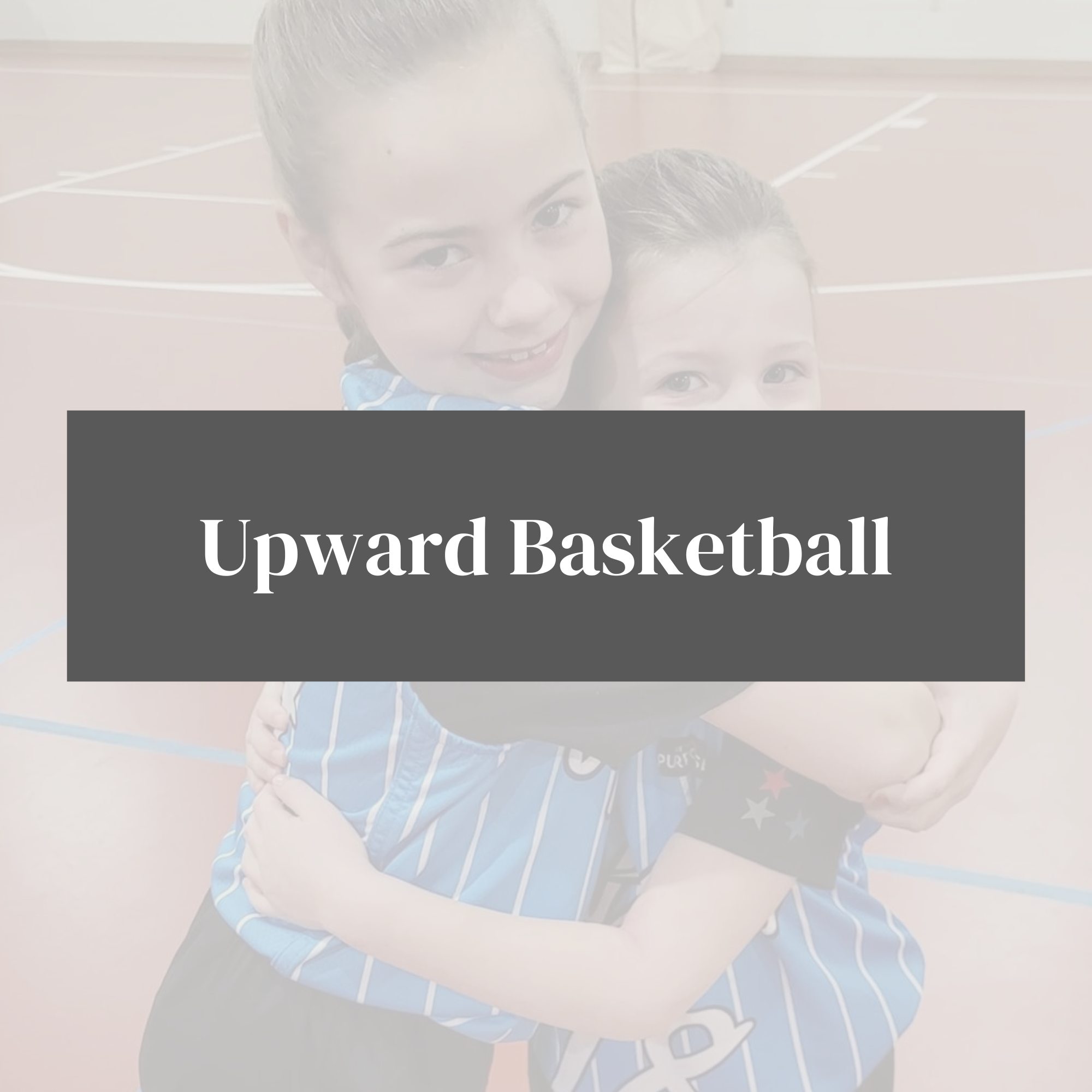 Rectangle with the words Upward Basketball