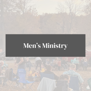 Rectangle with the words Men's Ministry